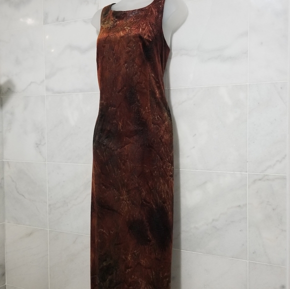 Vintage Carole Little Sleeveless Maxi Animal Print Textured 14 - Picture 16 of 16